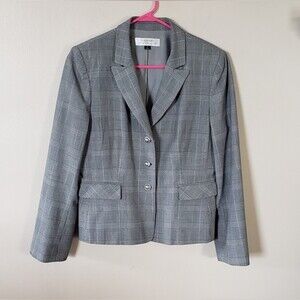 Tahari ASL Women's Gray Plaid Suit Coat Size 12